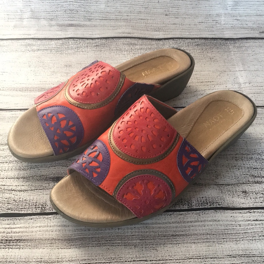 NAOT orange red purple sandals size 38/7